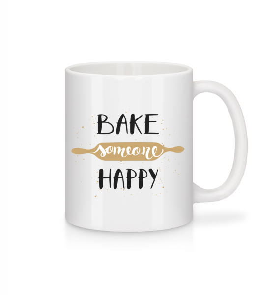 Bake Someone Happy - Mug en céramique blanc - Blanc - Devant