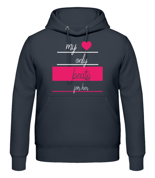 My Love Only Beats For Her - Sweat à capuche Homme - Anthracite - Devant
