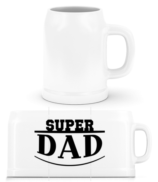 Super Dad Icon - Bierkrug - Weiß - Vorne