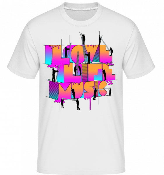 Love Life Music -  T-Shirt Shirtinator homme - Blanc - Devant