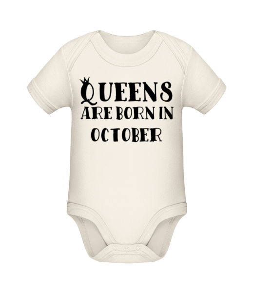 Queens Are Born In October - Body manches courtes bio - Crème - Devant