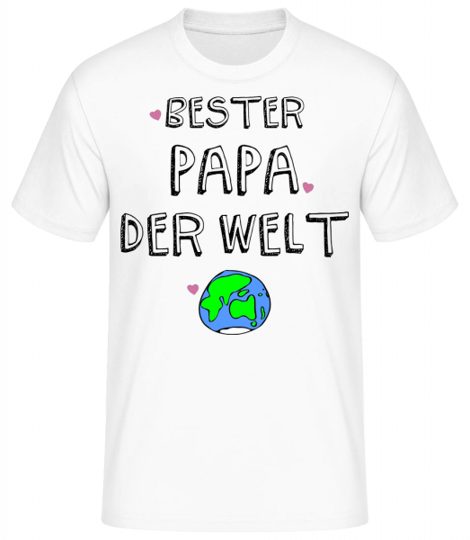 Bester Papa Der Welt - Männer Basic T-Shirt   - Weiß - Vorn