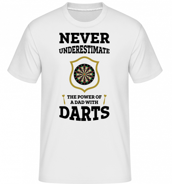 Never Underestimate Darts - Shirtinator Männer T-Shirt - Weiß - Vorn