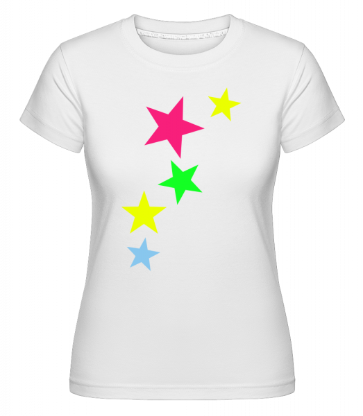 Bunte Sterne - Shirtinator Frauen T-Shirt - Weiß - Vorn