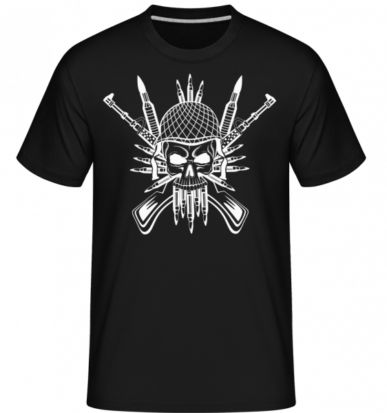 Tatouage De Crâne De Soldat -  T-Shirt Shirtinator homme - Noir - Devant