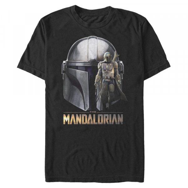Star Wars - The Mandalorian - Mandalorian Mando Head - Männer T-Shirt - Schwarz - Vorne