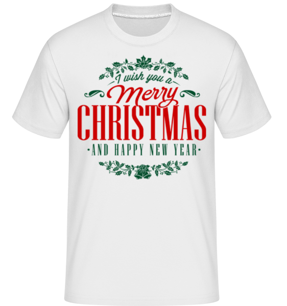 Merry Christmas Label - Shirtinator Männer T-Shirt - Weiß - Vorne