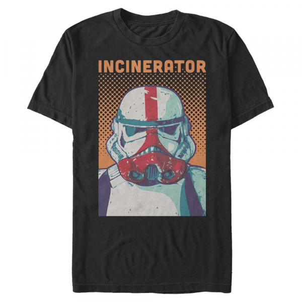 Star Wars - The Mandalorian - Trooper Halftone Incinerator - Männer T-Shirt - Schwarz - Vorne