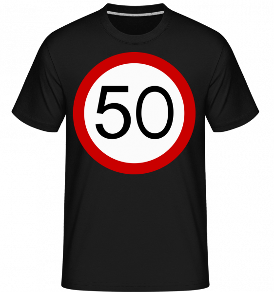 Verkehrsschild 50 - Shirtinator Männer T-Shirt - Schwarz - Vorn