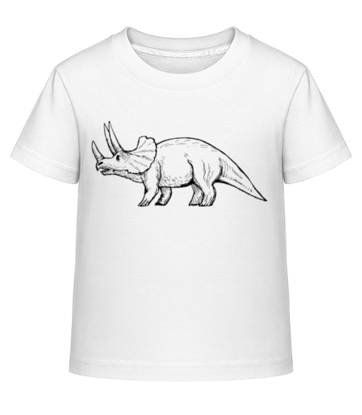 Dinosaurier Triceratops Zeichnung - Kinder Shirtinator T-Shirt - Weiß - Vorne