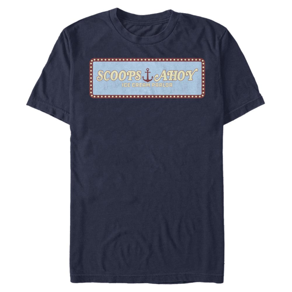 Netflix - Stranger Things - Logo Scoops Ahoy Panel - Männer T-Shirt - Marine - Vorne