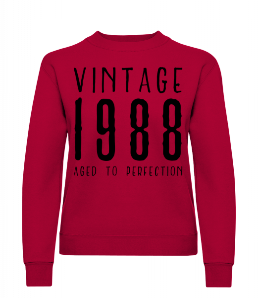 Vintage 1988 Aged To Perfection - Sweat-shirt classique avec manches set-in pour femme - Rouge - Devant