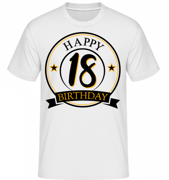 Happy Birthday 18 - Shirtinator Männer T-Shirt - Weiß - Vorn