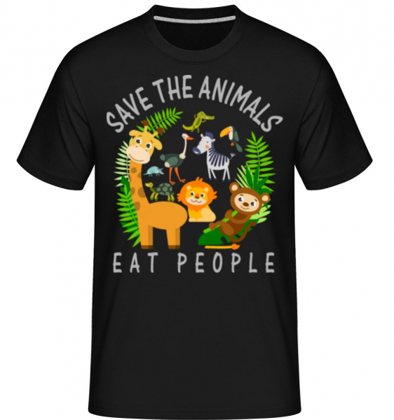 Save The Animals - Shirtinator Männer T-Shirt - Schwarz - Vorne