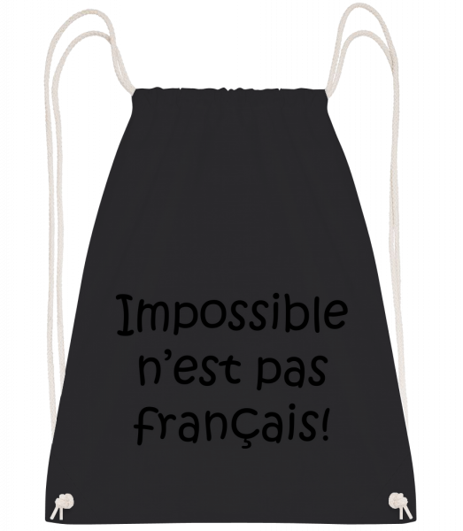 Impossible N'est Pas Français - Sac à dos Drawstring - Noir - Devant