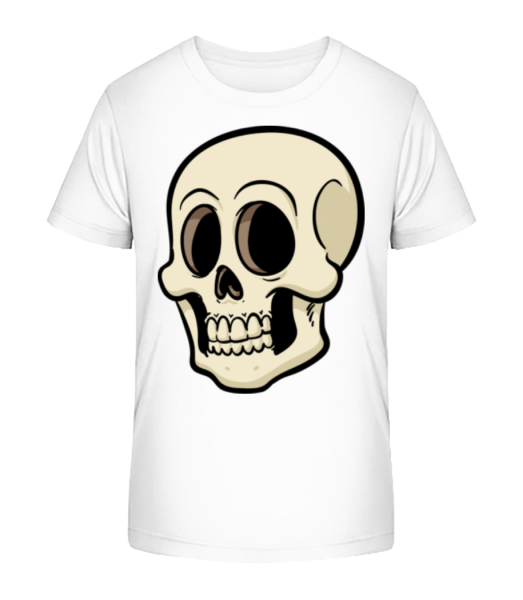 Comic Totenkopf - Kinder Bio T-Shirt Stanley Stella - Weiß - Vorne