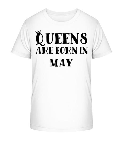 Queens Are Born In May - Kinder Bio T-Shirt Stanley Stella - Weiß - Vorne