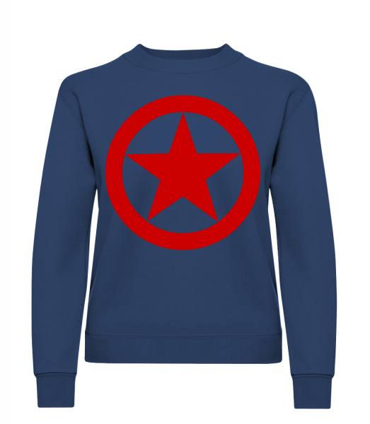 Étoile Dans Cercle Logo - Sweat-shirt classique avec manches set-in pour femme - Marine - Devant