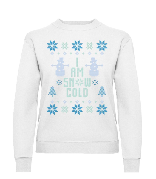 I Am Snow Cold - Frauen Pullover - Weiß - Vorne