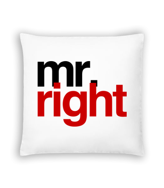 Mr. Right Logo - Kissen - Weiß - Vorne