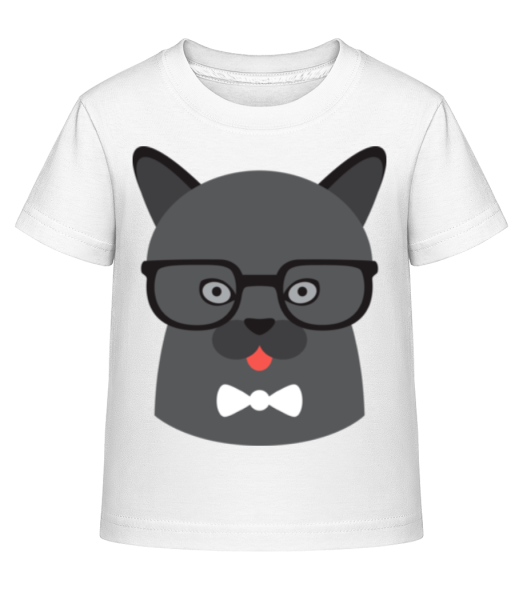Hipster Hund - Kinder Shirtinator T-Shirt - Weiß - Vorne