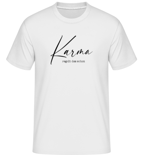 Karma Regelt Das Schon - Shirtinator Männer T-Shirt - Weiß - Vorne