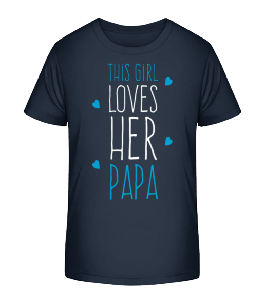 This Girl Loves Her Papa - Kinder Bio T-Shirt Stanley Stella - Marine - Vorne