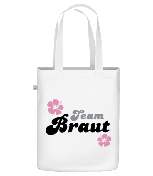 JGA Team Braut Blumen - Bio Tasche - Weiß - Vorne