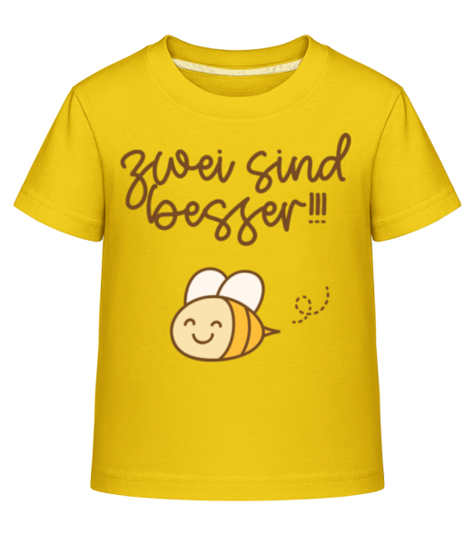 Zwei Sind Besser - Kinder Shirtinator T-Shirt - Gelb - Vorne