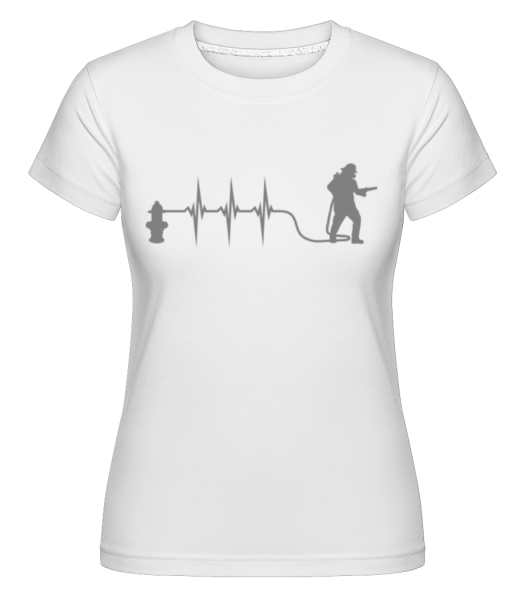 Feuerwehrmann Herzschlag - Shirtinator Frauen T-Shirt - Weiß - Vorne