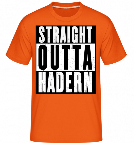 Straight Outta Hadern - Shirtinator Männer T-Shirt - Orange - Vorn