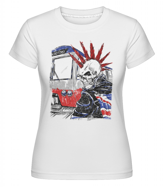 Londres Crâne Punk -  T-shirt Shirtinator femme - Blanc - Devant