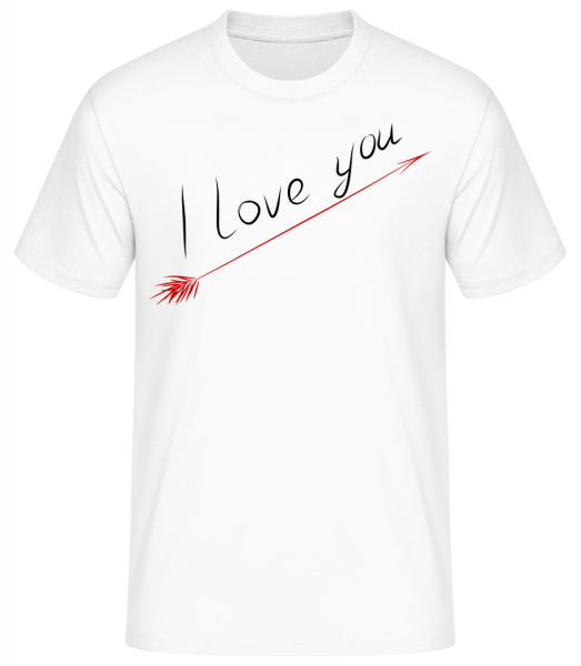 I Love You - Männer Basic T-Shirt   - Weiß - Vorn
