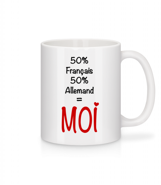 50% Français, 50% Allemand - MOI - Mug en céramique blanc - Blanc - Devant
