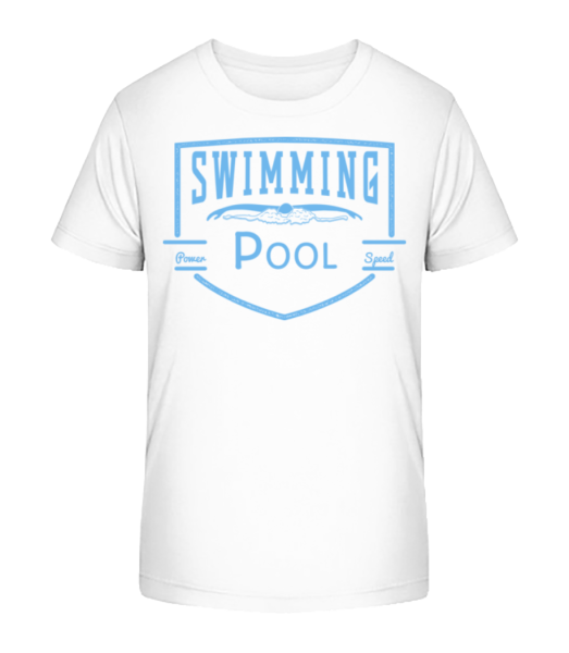 Swimming Pool Sign - Kinder Bio T-Shirt Stanley Stella - Weiß - Vorne