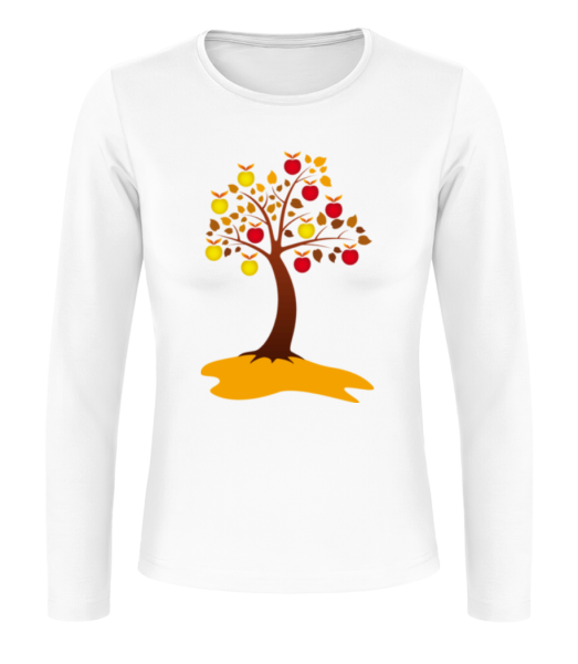Apple Tree Autumn - T-shirt à manches longues standard Femme - Blanc - Devant