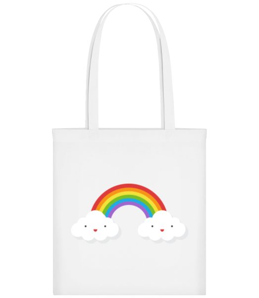 Glückliche Regenbogen - Stofftasche - Weiß - Vorne