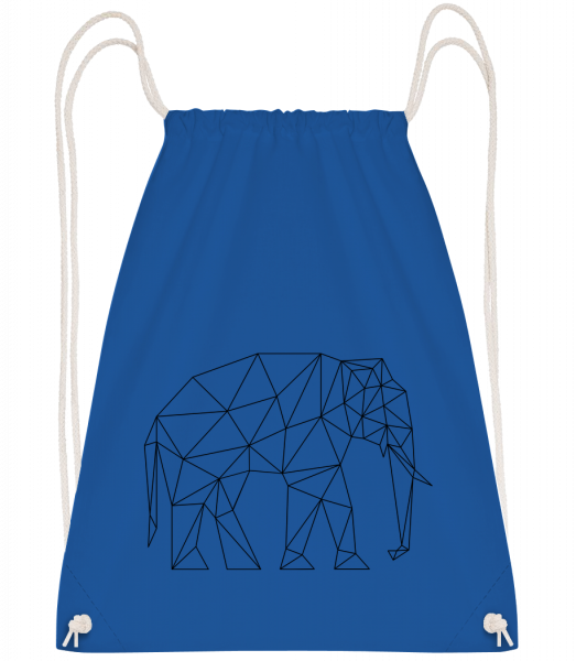 Polygon Éléphant - Sac à dos Drawstring - Bleu royal - Devant