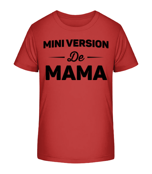 Mini Version De Mama - T-shirt bio Enfant Stanley Stella - Cerise - Devant