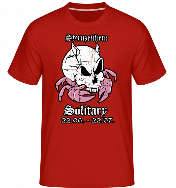 Metal Sternzeichen Solitary - Shirtinator Männer T-Shirt - Rot - Vorn