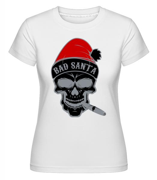 Bad Santa Skull -  T-shirt Shirtinator femme - Blanc - Devant