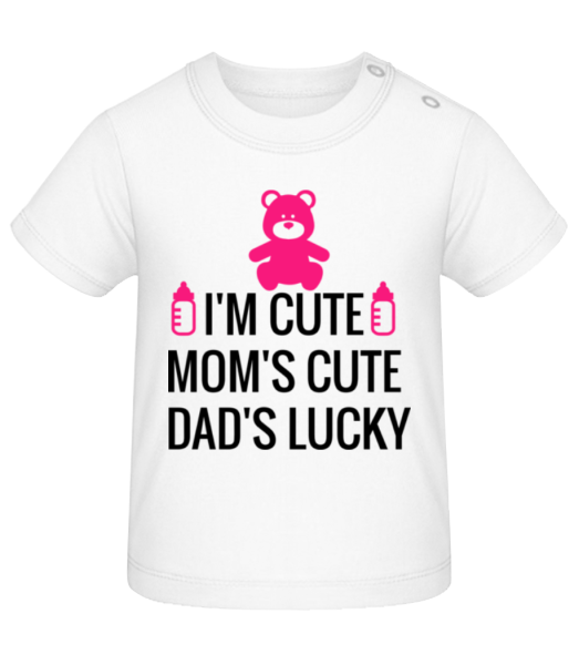 I'm Cute Dad's Lucky - T-shirt Bébé - Blanc - Devant