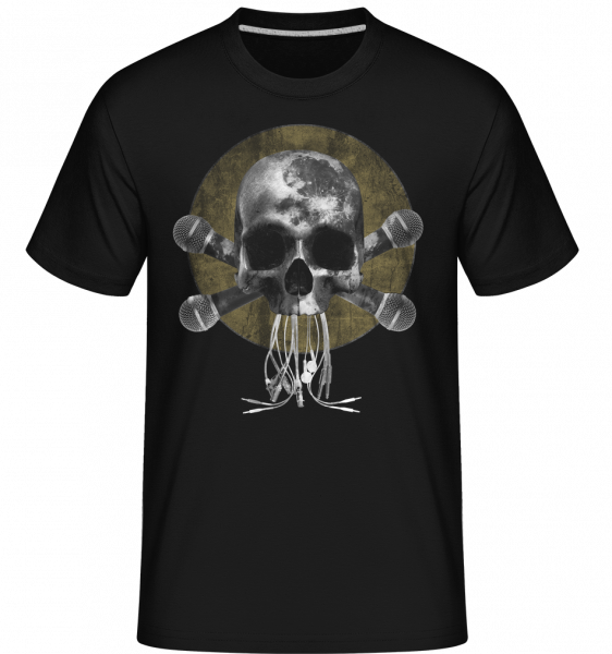 Crâne Avec Microphone -  T-Shirt Shirtinator homme - Noir - Devant