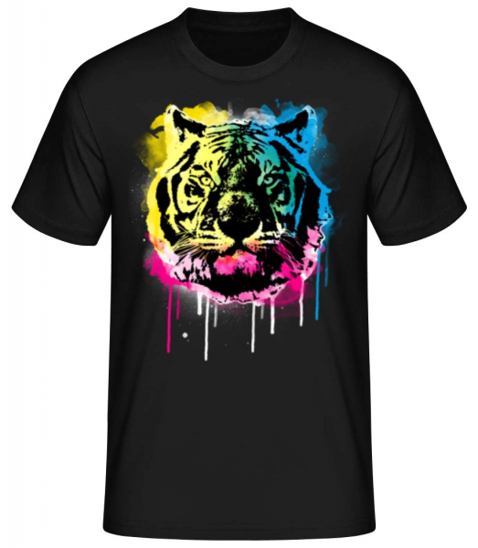 Tigre Multicolore - T-shirt standard Homme - Noir - Devant