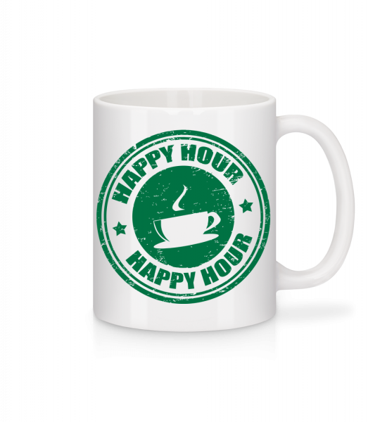 Happy Hour Coffee - Mug en céramique blanc - Blanc - Devant