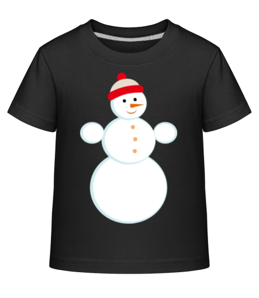 Bonhomme De Neige Avec Casquette - T-shirt shirtinator Enfant - Noir - Devant