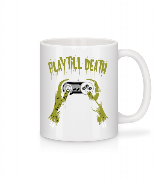 Play Till Death - Mug en céramique blanc - Blanc - Devant