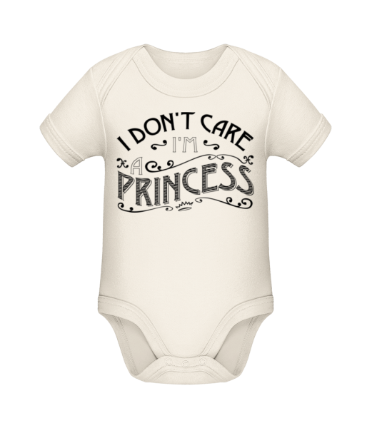 I Don't Care I'm A Princess - Baby Bio Strampler - Creme - Vorne