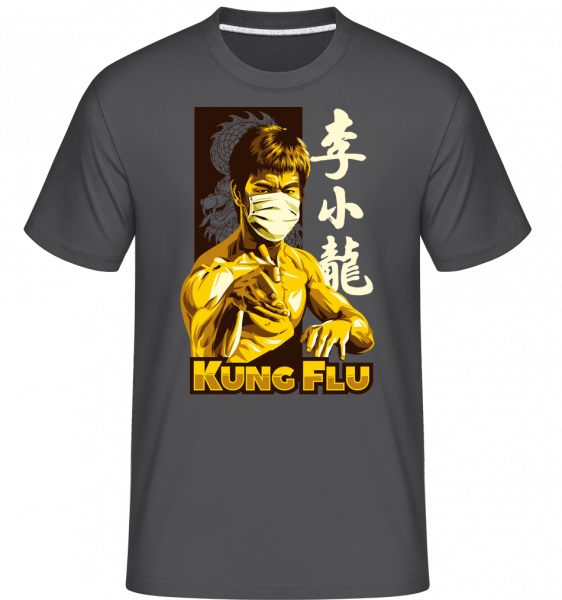 Kung Flu - Shirtinator Männer T-Shirt - Anthrazit - Vorn