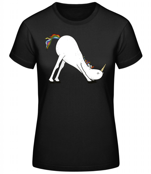 Yoga Licorne La Diapositive - T-shirt standard femme - Noir - Devant